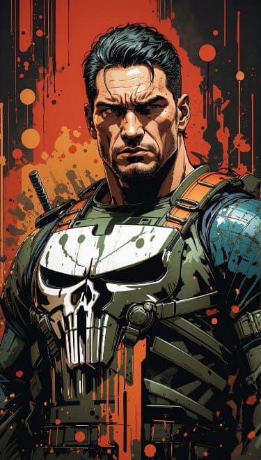 Punisher Portrait Action Hero Print Poster
