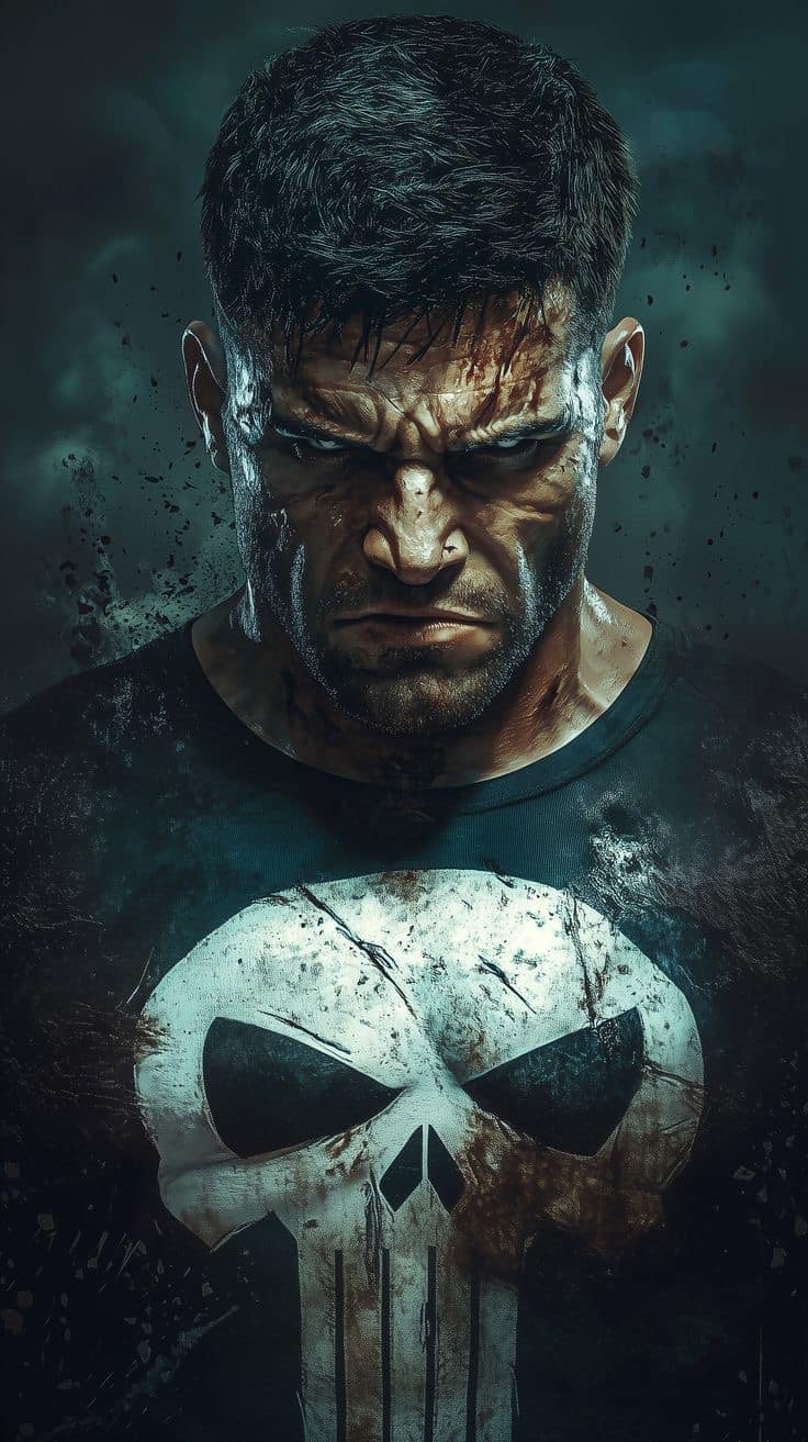 Punisher Portrait Intense Expression Print Poster