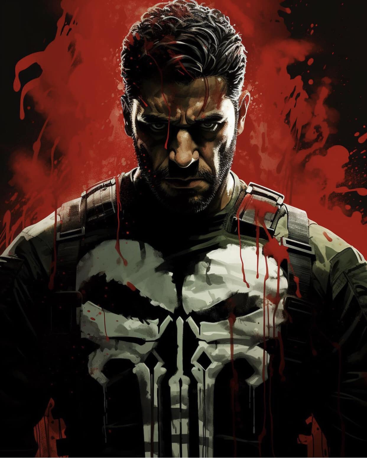 Punisher Portrait Vigilante Art Print Poster