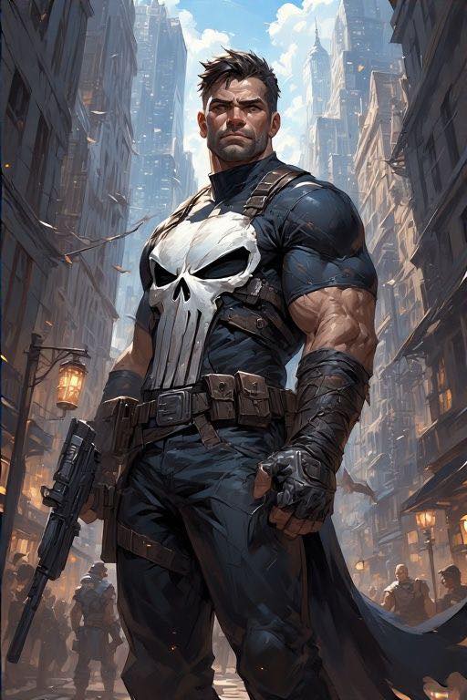 Punisher Street Scene Print Poster