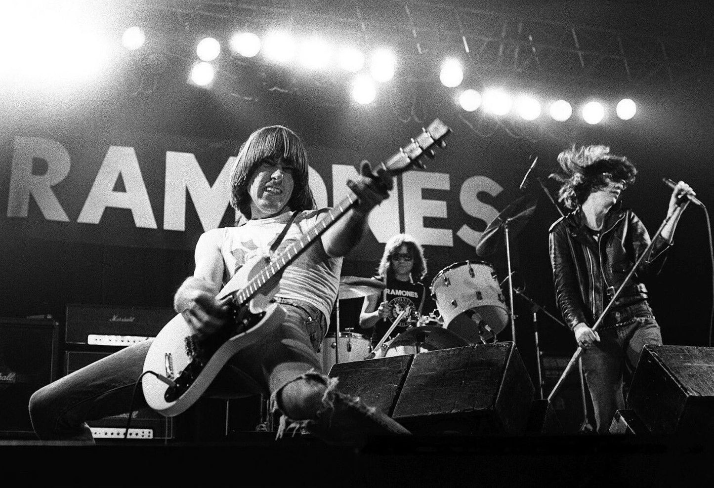 Punk Rock Band Group The Ramones In Concert On Stage Poster Photo