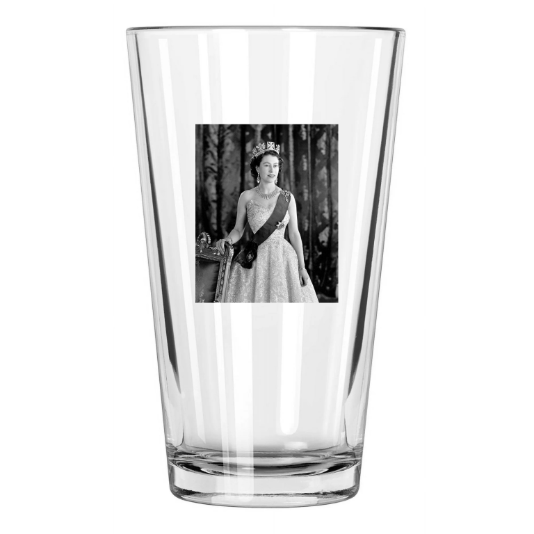Queen Elizabeth Ii Photo Royal Family Portrait Leader Pint Beer Drinking Glass