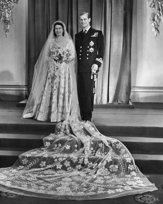 Queen Elizabeth And Prince Philip Mountbatten Glossy Keychain Wedding Keychain