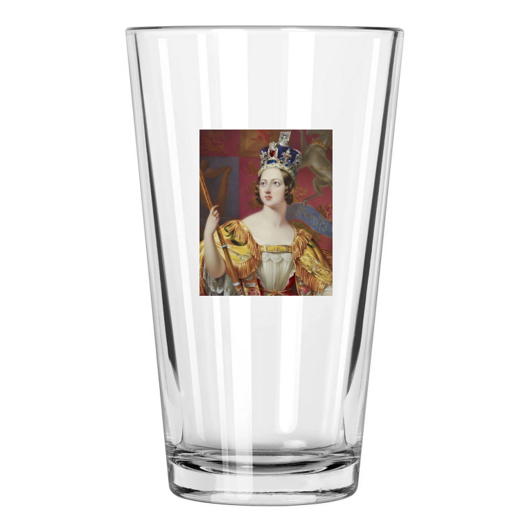 Queen Victoria Of The Uk Photo Painting 1 Pint Beer Drinking Glass