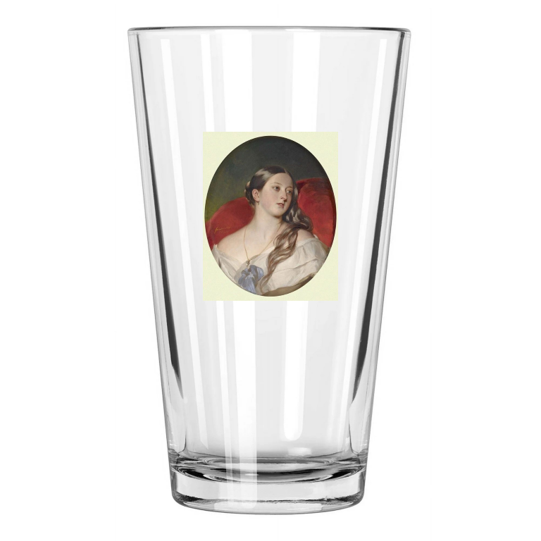 Queen Victoria Of The Uk Photo Painting 2 Pint Beer Drinking Glass