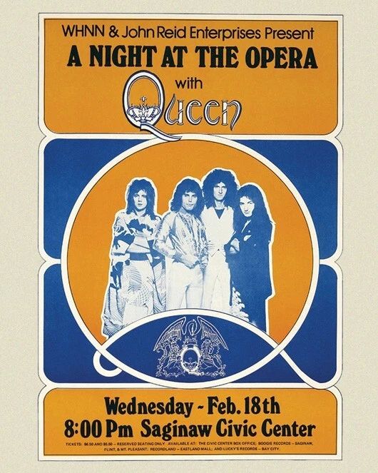 Queen &Quot;A Night At The Opera&Quot; Saginaw Civic Center Glossy Keychain Print