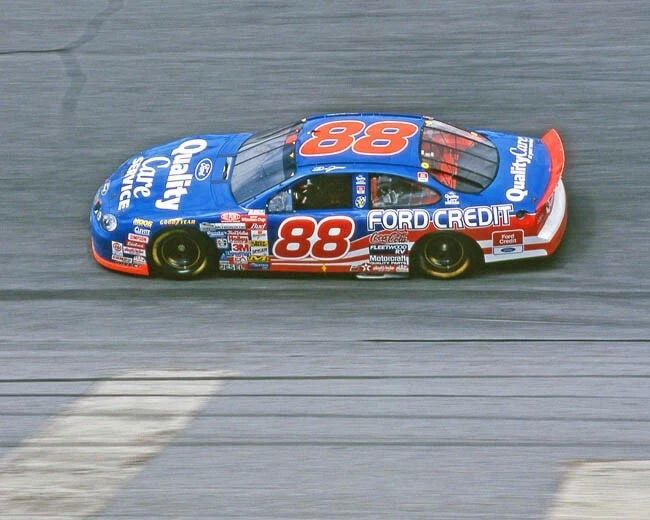 Quality Care Ford Dale Jarrett Glossy Keychain Racing Racecar Keychain