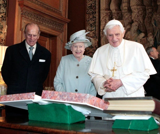 Queen Elizabeth Ii Pope Benedict Xvi Prince Philip Picture Photo Print