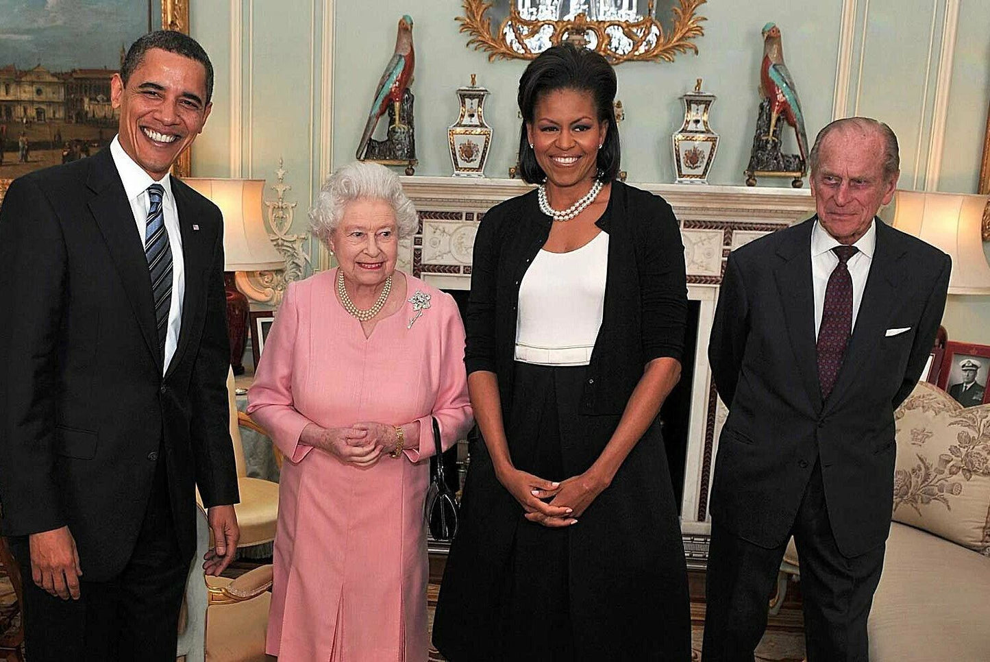 Queen Elizabeth & President Barack Obama Photo Portrait 8 X 10 Her Majesty
