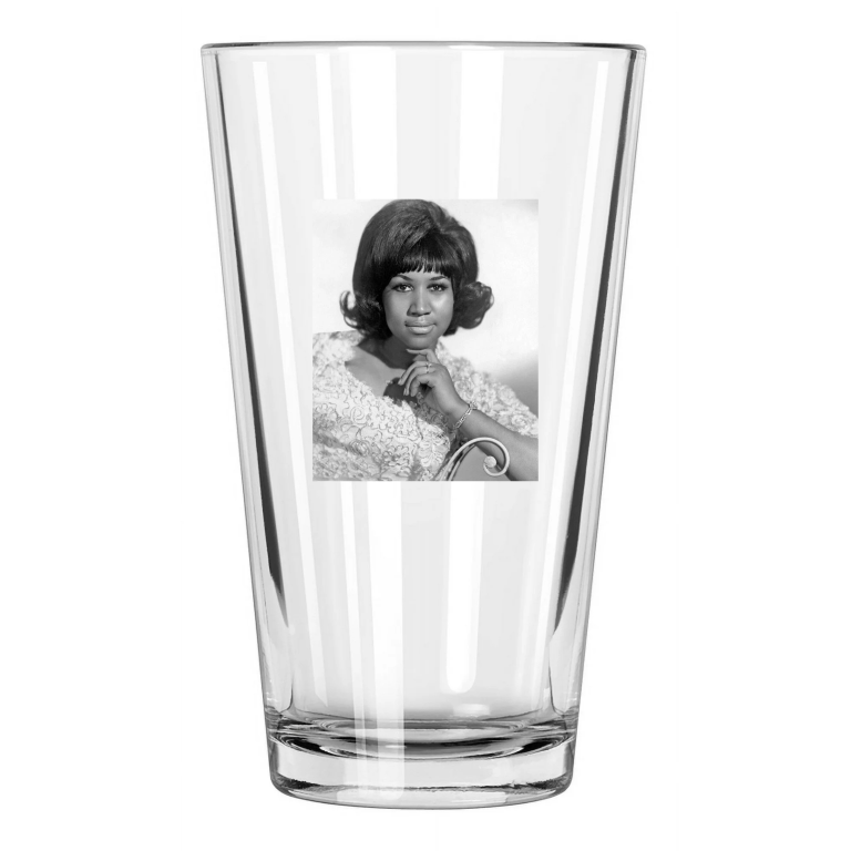 Queen Of Soul' Singer Aretha Franklin Photo Music 1 Pint Beer Drinking Glass