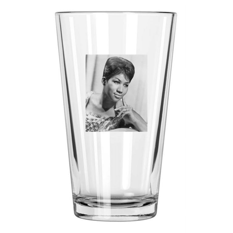 Queen Of Soul' Singer Aretha Franklin Photo Music 2 Pint Beer Drinking Glass