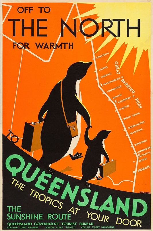Queensland Penguins 1935 Classic Australian Travel Jigsaw Puzzle