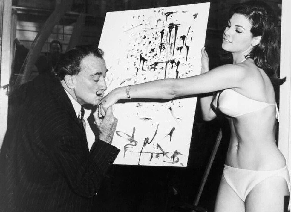 Raquel Welch & Salvador Dali Publicity Picture Photo Image Print 5X 7
