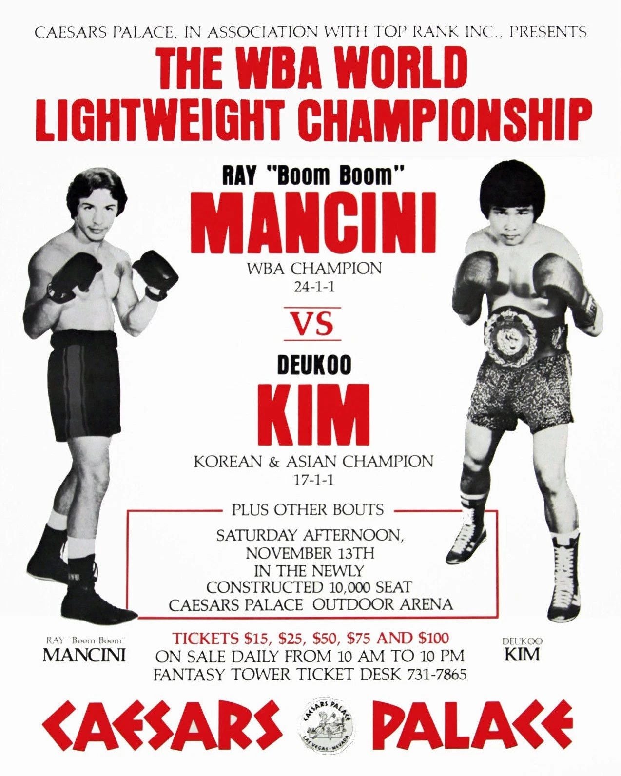 Ray Boom Boom Mancini Vs Deu Koo Kim Boxing Wba Champ 300 Piece Jigsaw Puzzle