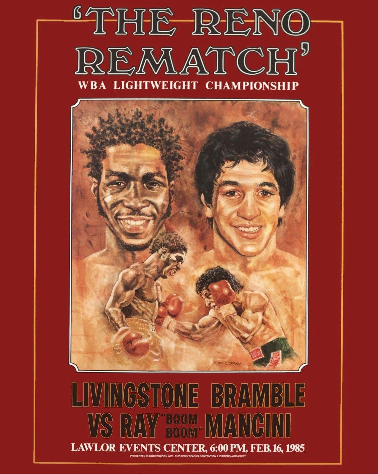 Ray Boom Boom Mancini Vs Livingstone Bramble Photo Boxing Poster Picture