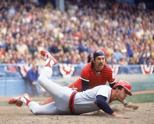 Ray Fosse Dwight Evans Photo Cleveland Indians Red Sox Baseball Picture Mlb