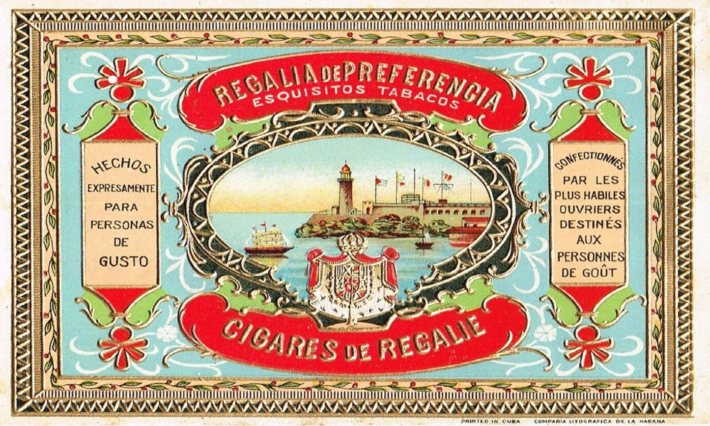 Regalia Preferecnia Habana Moro Castle Retro Cigar Box Label Art Print