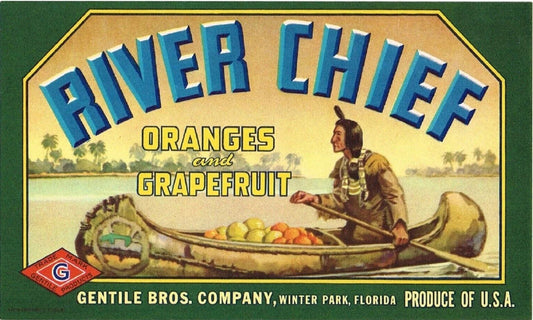 River Chief Brand Orange & Grapefruit Winter Park Florida Fruit Crate Art Print