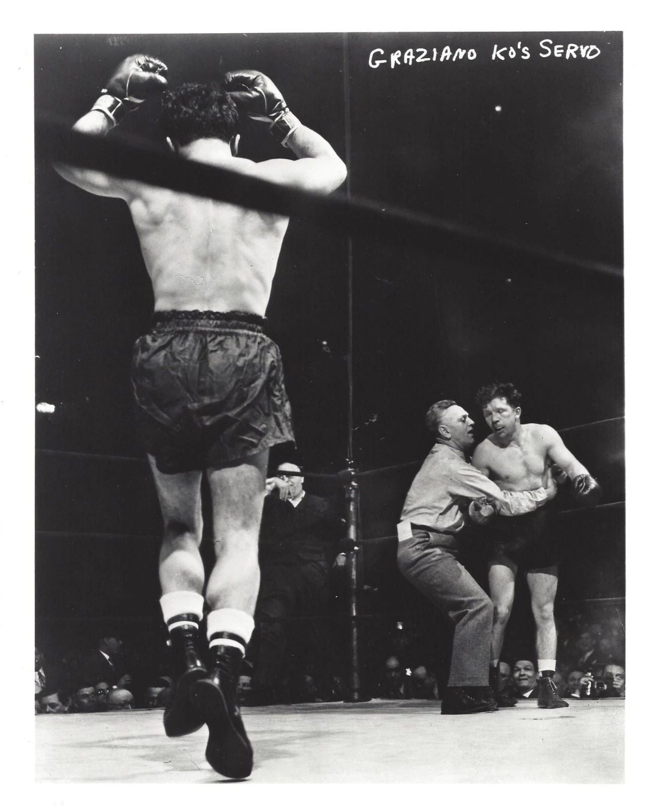 Rocky Graziano Ko'S Marty Servo Photo Boxing Picture