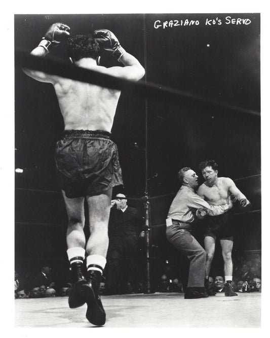 Rocky Graziano Ko'S Marty Servo Photo Boxing Picture