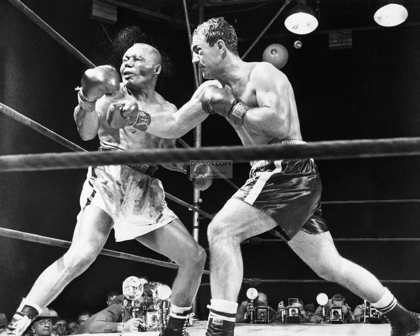 Rocky Marciano Knocksout Jersey Joe Walcott Boxing Picture Poster Photo