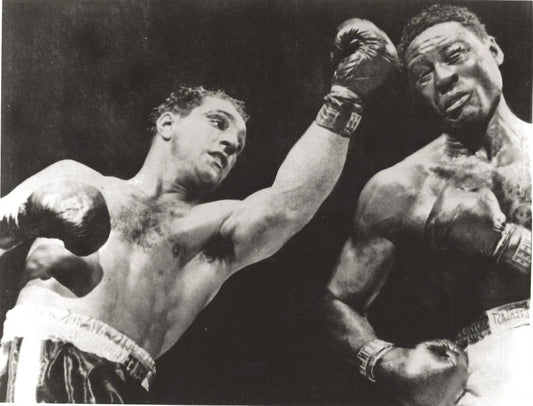 Rocky Marciano Ko'S Ezzard Charles Keychain Boxing Picture Action Shot