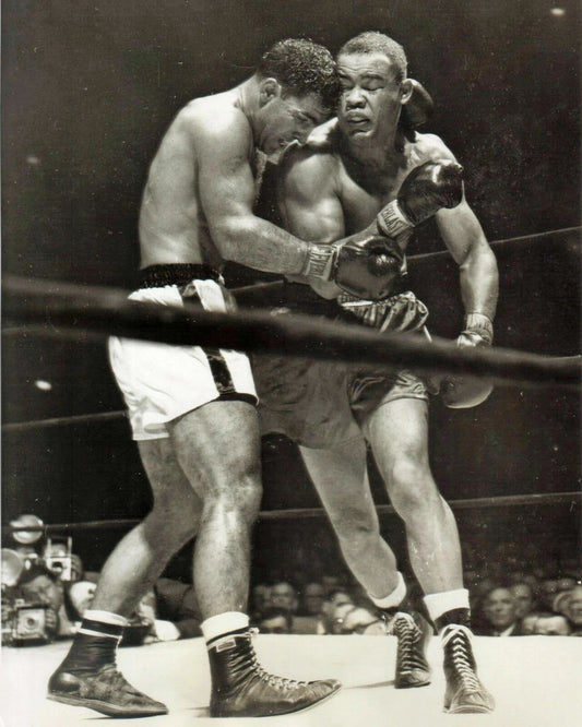 Rocky Marciano Ko'S Joe Louis Photo Boxing Picture Fight Action