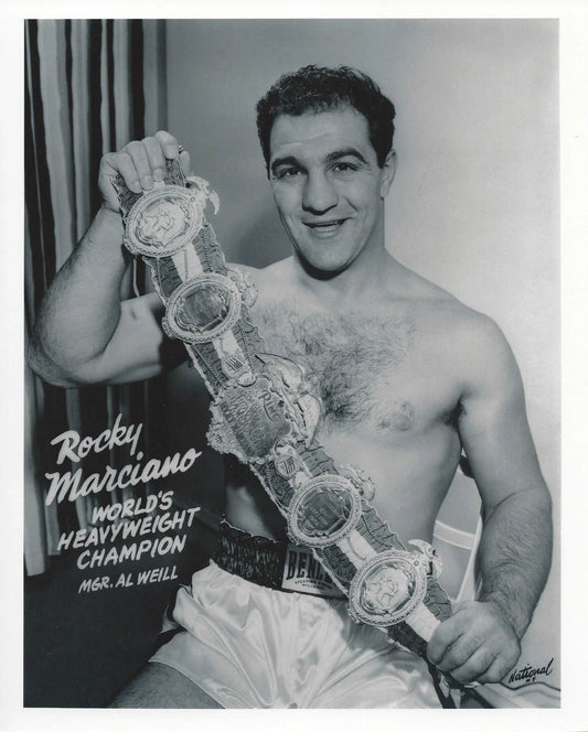 Rocky Marciano Keychain Boxing Picture Close Up With Belt