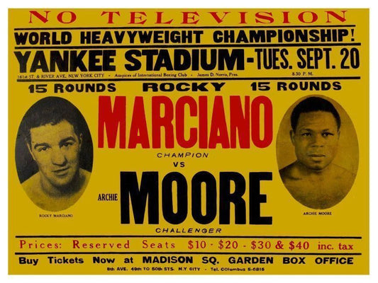 Rocky Marciano Vs Archie Moore Photo Boxing Poster Picture