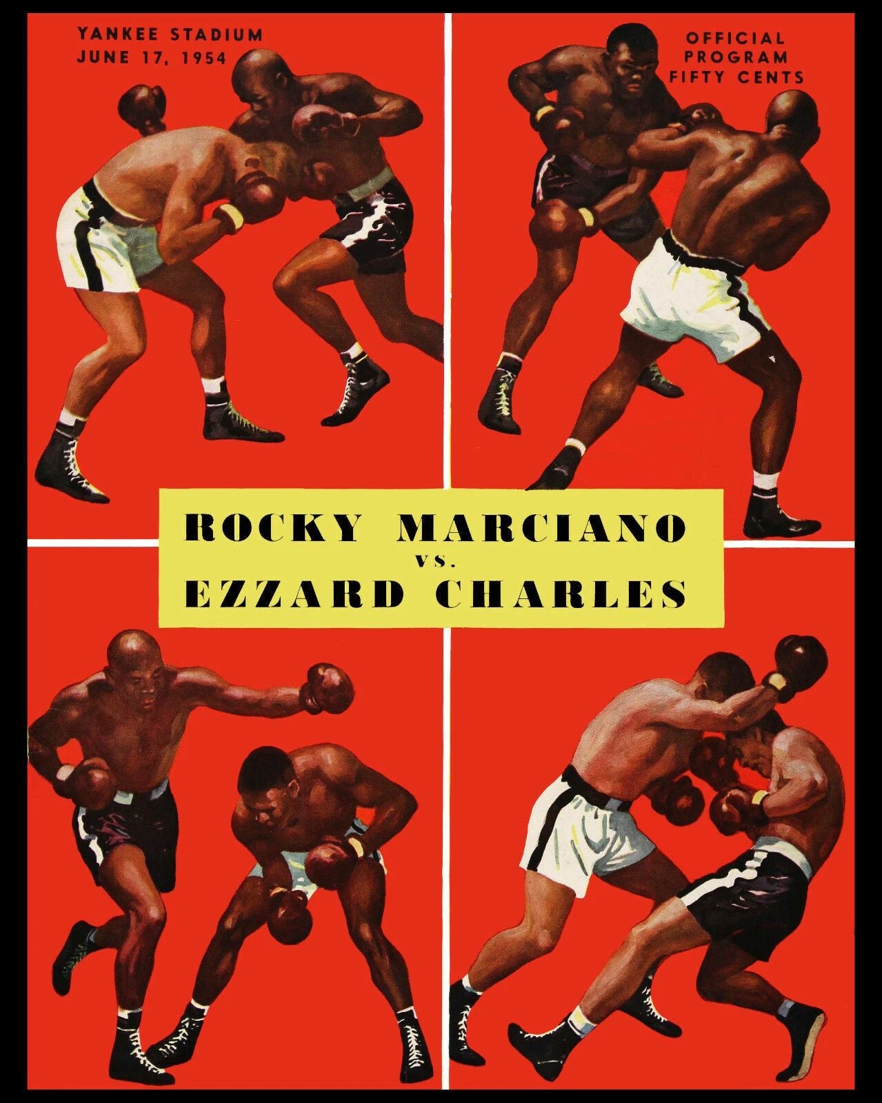 Rocky Marciano Vs Ezzard Charles Photo Boxing 1954 300 Piece Jigsaw Puzzle