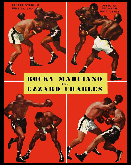 Rocky Marciano Vs Ezzard Charles Magnet Boxing Picture 1954