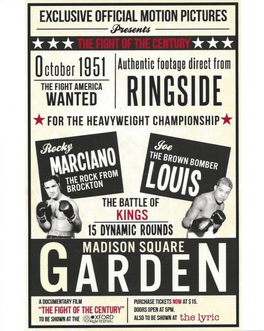 Rocky Marciano Vs Joe Louis Photo Boxing Poster Picture Wide Border