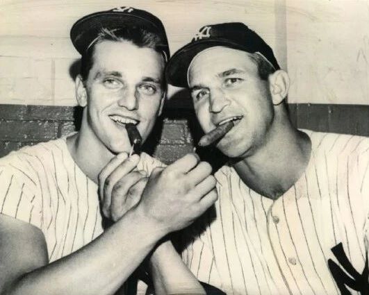Roger Maris & Bob Cerv Keychain New York Yankees Ny Baseball Picture Mlb