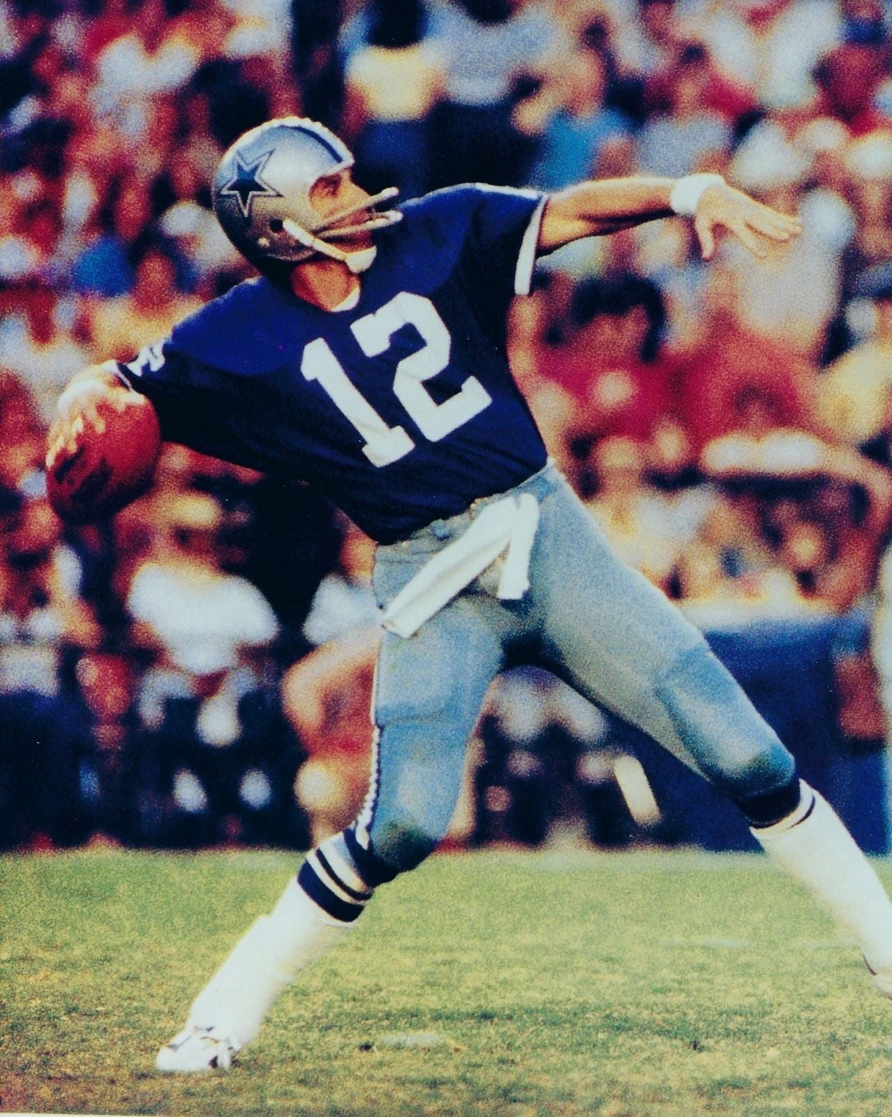 Roger Staubach Photo Dallas Cowboys Nfl Football Little Grainy
