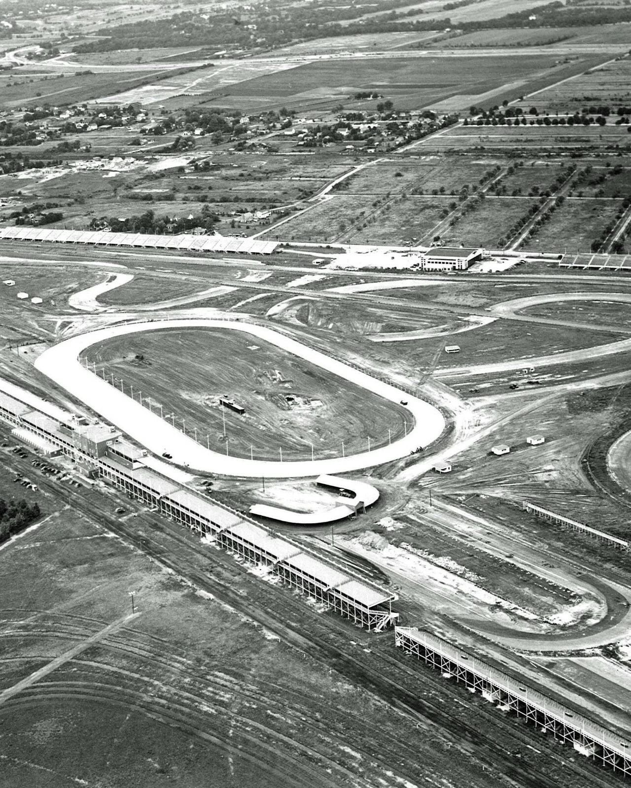 Roosevelt Raceway Race Track Photo Harness Racing Picture Midget Auto Bw