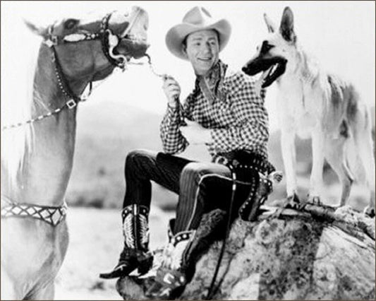 Roy Rogers With Horse And Dog Picture Magnet Magnet Print