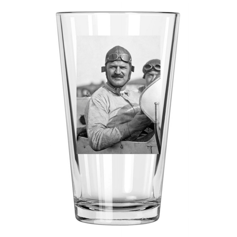 Racecar Driver Louis Chevrolet Photo Motor Company Pint Beer Drinking Glass