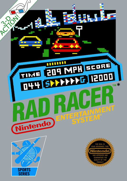 Rad Racer (Usa) Nes Print Poster