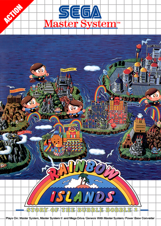 Rainbow Islands Story Of The Bubble Bobble 2 Sega Master System Print Poster