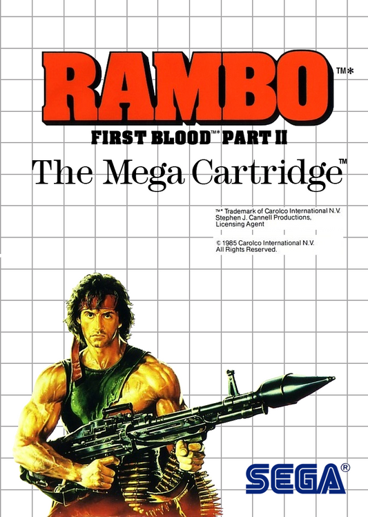 Rambo First Blood Part Ii Sega Master System Print Poster