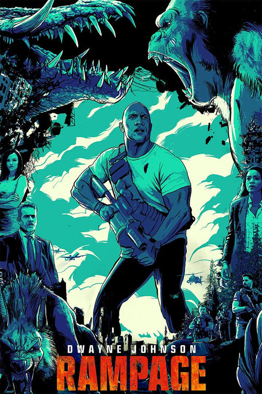 Rampage Dwayne Johnson Big Meets Bigger Movie Room Decor Jigsaw Puzzle