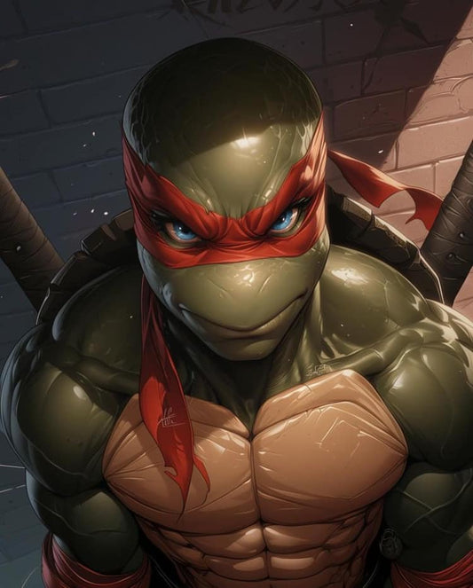 Raphael Ninja Turtle Portrait Print Poster