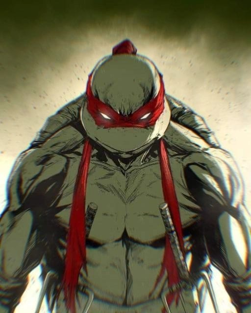 Raphael Red Mask Katana 1541 Print Poster