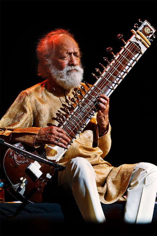 Ravi Shankar Playing A Sitar Print Jigsaw Puzzle