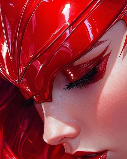 Red Fantasy Portrait Print Poster