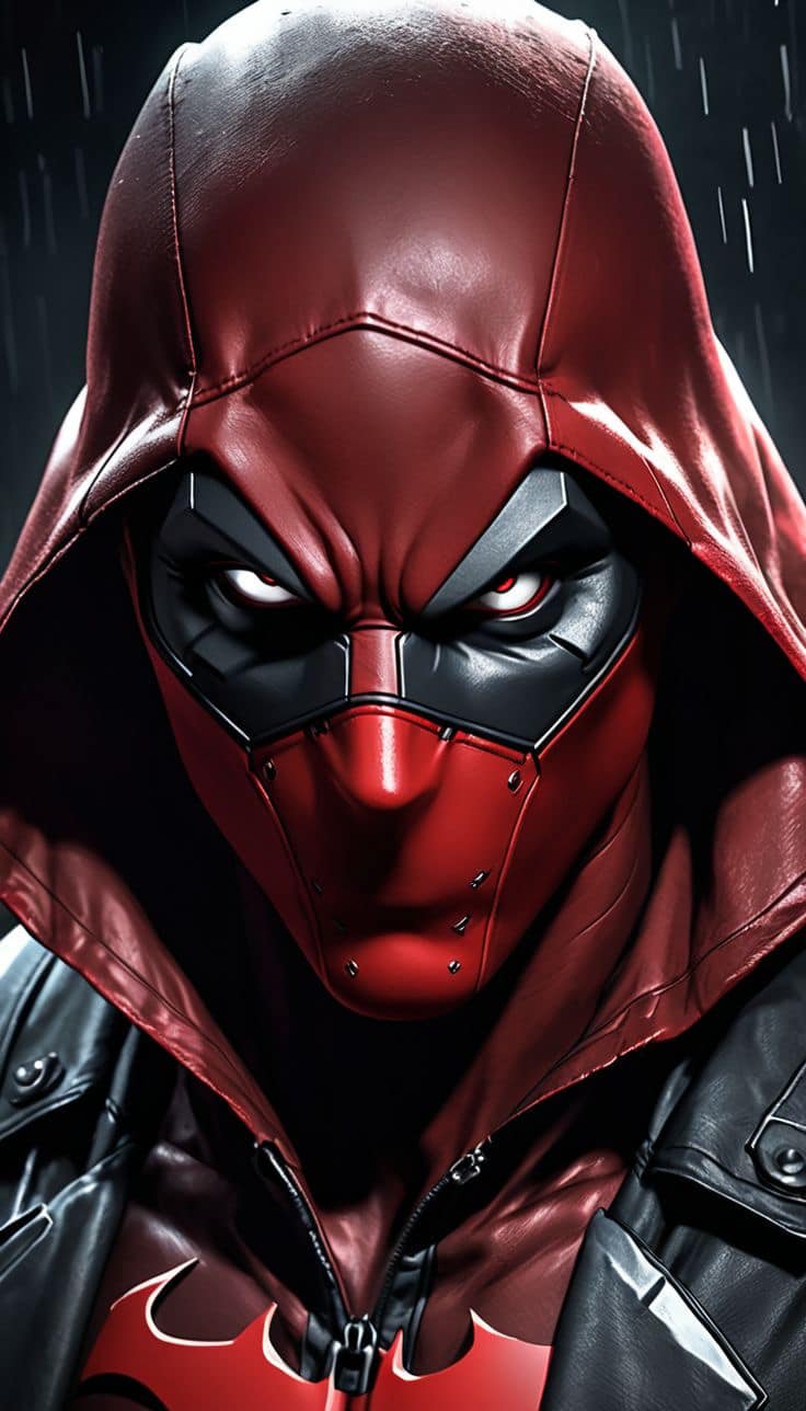 Red Hooded Character Portrait Print Poster