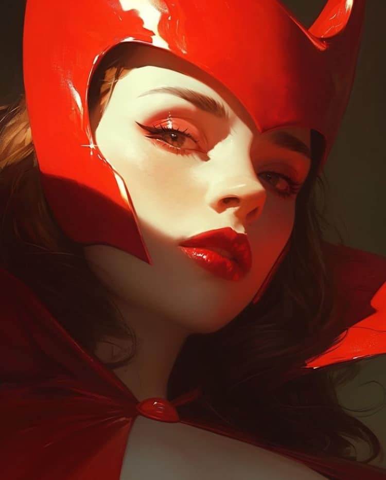 Red Hooded Portrait (2) Print Poster