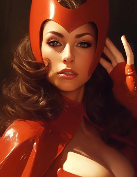 Red Hooded Portrait (3) Print Poster
