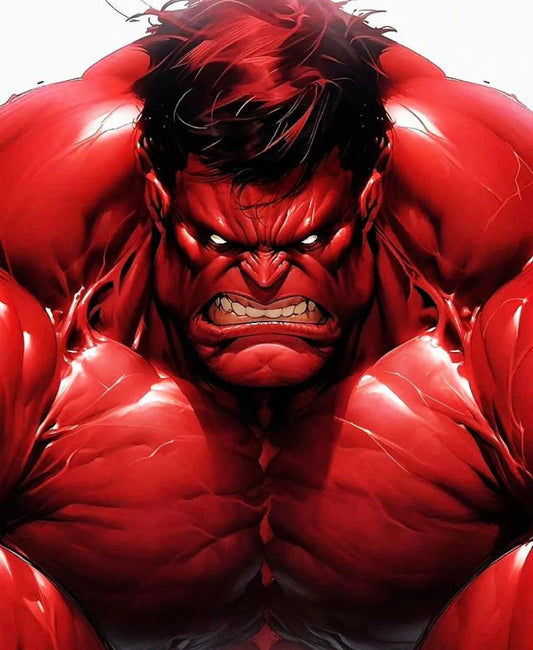 Red Hulk Closeup Print Poster