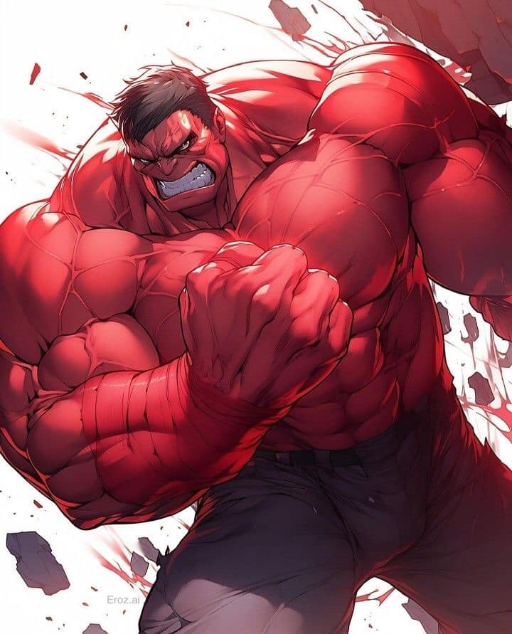 Red Hulk Comic Art Print Poster